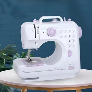 Imagem de Mini Máquina De Costura 12 Pontos Portátil Tomada Pilha Cor:Branco