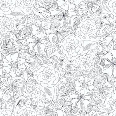 Imagem de CHIHUT Papel de parede floral vintage preto e branco de 45 cm x 599 cm para armários espesso, impermeável, papel de parede de flores para quarto, autoadesivo, papel de parede amigável ao locatário
