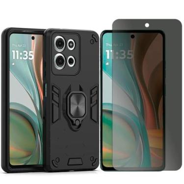 Imagem de Capa Case Anel Para Motorola Moto G75 + Pelicula Privacidade - GR Glob