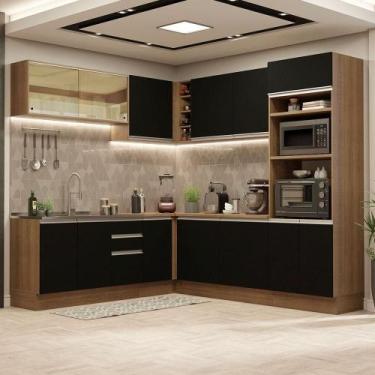 Imagem de Cozinha Completa 459001 Com Armário E Balcão Rustic/Preto - MADESA