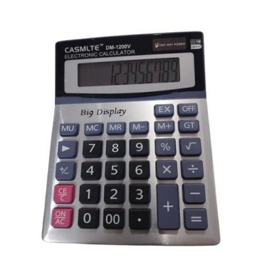 Imagem de Calculadora de mesa casmlte 12 digitos tela grande solar e pilha - dm-