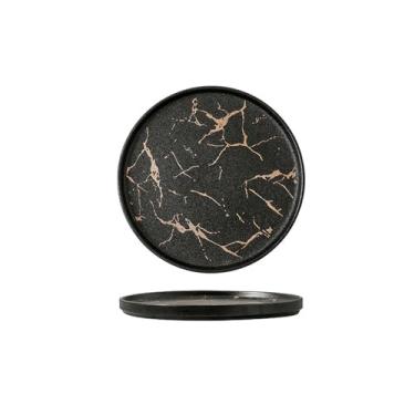 Imagem de Hotel restaurante Tao Pan mármore prato especial requintado bife - preto fosco 20 cm