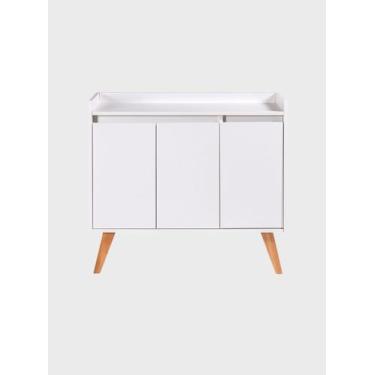 Imagem de Aparador Buffet 90cm Retro Mdf Madri - On Móveis, Branco