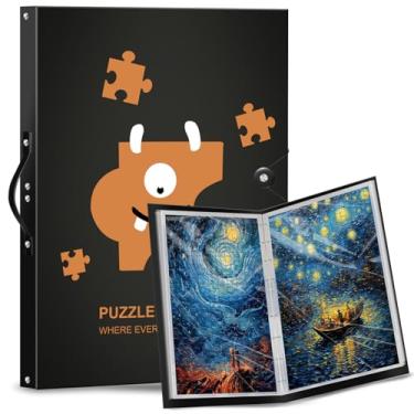 Imagem de Demine Puzzle Storage Folder for 1000 Pieces – Portable Jigsaw Puzzles Organizer Binder Fits Up to 40 Puzzles, 20 HD Film Pockets, Handle Design Puzzle Keeper for Adults and Kids