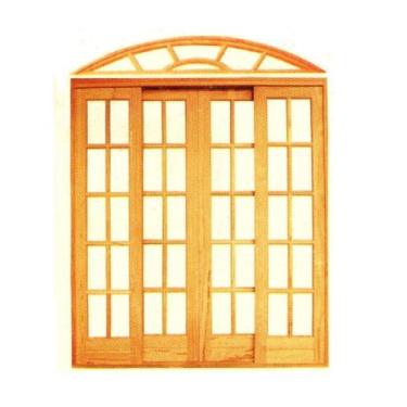 Imagem de Porta de Correr Vidrinho Colonial - Madeira Maciça - Angelim - no-bran