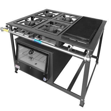 Imagem de Fogão Industrial 4 Bocas Simples a Gás Alta Pressão MR Fogões com Chapa e Forno P7