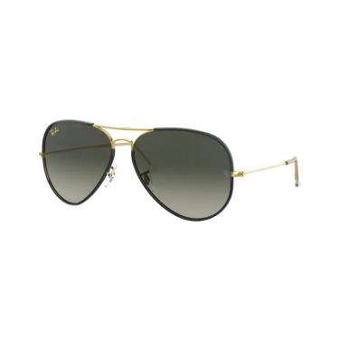 Imagem de Óculos de Sol Ray-Ban Aviator RB 3025JM Gradient Grey e Black on Legend Gold 58