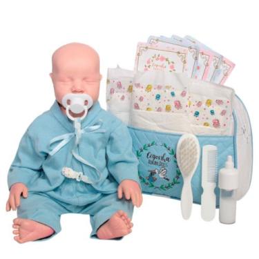 Imagem de Boneco Reborn 100% Silicone com Roupinha e Kit de Cuidados - Cegonha R