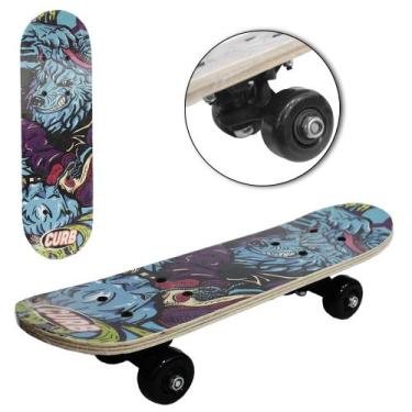 Imagem de Skate Com Shape De Madeira Truck De Nylon E Roda De PVC 43x12,5cm - DA