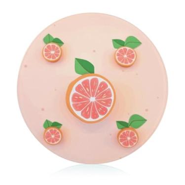Imagem de Tábua de cortar para cozinha, antiderrapante, resistente ao calor, fácil de limpar, linda tábua de corte de toranja - Presente de cozinha ideal para cozinheiros domésticos