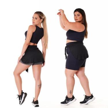 Imagem de Kit 2 Tapa Bumbum Saia Feminino para Academia Treino Fitness - Força d