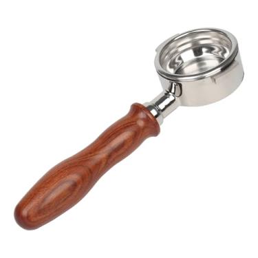 Imagem de Filtro portátil sem fundo de 58 mm com 2 orelhas para cabeça do grupo E61 | Compatível com máquina de café expresso Owl Gemilai | Cabo de madeira