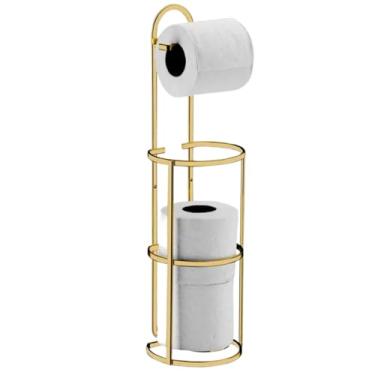 Imagem de Suporte para papel higiênico/papeleira de chão/parede dourado - Perfezione - Future