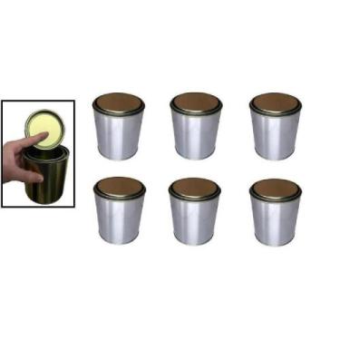 Imagem de Kit 6 Lata Vazia 900ml Artesanato Carne Banha Tinta B.Agua - Parafutre