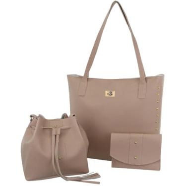 Imagem de Kit 3 Bolsas Feminina Sacola Saco Necessaire Espaçosa Casual