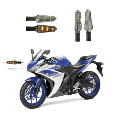 Imagem de KIT 4 Luz Seta Esportiva Pisca Led de Carbono Modelo P03 para Moto YZF