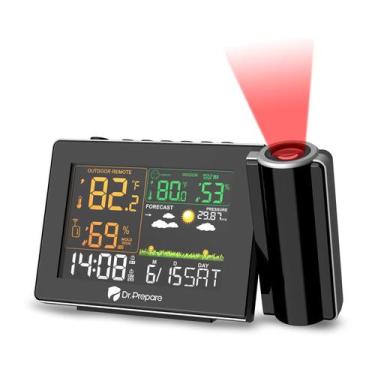Imagem de Despertador de projeção DR.PREPARE Monitor de temperatura sem fio