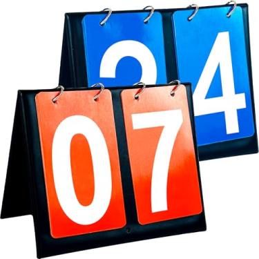 Imagem de Vyooxcy 2 peças de flipper de placar, placar portátil de mesa de 2 dígitos para basquete, beisebol, vôlei, esportes, uso diário, ao ar livre, fora