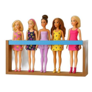 Imagem de Prateleira Expositora Coleção Bonecas Barbie Nicho - Arte Cedro Decora