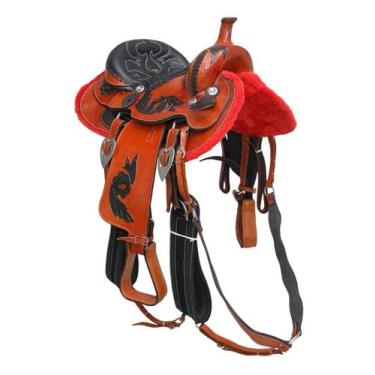 Imagem de Sela De Pito Americana Quarto De Milha Completa Em Inox Arreada Compre