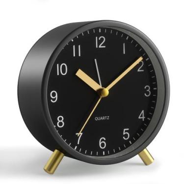 Imagem de Despertador JALL analógico de 10 cm com luz noturna operado por bateri