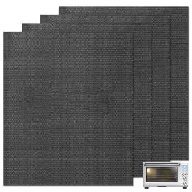 Imagem de GWBSXM Forros de forno para parte inferior do forno, 4 pacotes 34.0 cm x 27.4 cm pré-cortados reutilizáveis de fibra de vidro resistente ao calor tapetes antiaderentes para Breville BOV845BSS Smart