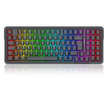 Imagem de Teclado Mecânico Gamer Redragon Gloria RGB Preto 1800 Compact Gasket Mount Switch Marrom K664-RGB (PT-BROWN)