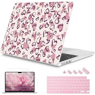 Imagem de Mektron Capa para MacBook Air de 13,6 polegadas 2025-2022 M4 M3 M2, modelo A3240 A3113 A2681 com tela de retina líquida Touch ID, capa dura brilhante impressa para MacBook Air de 13,6 polegadas, arte