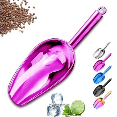 Imagem de Sanhaipen Pá De Gelo Metal 85 G, Pequena Aço Inoxidável Para Máquina Gelo, Balde, Cozinha, Freezer, Bar, Festa, Casamento, Café Multiuso, Farinha, Ração Cachorro (85 G - Roxo)