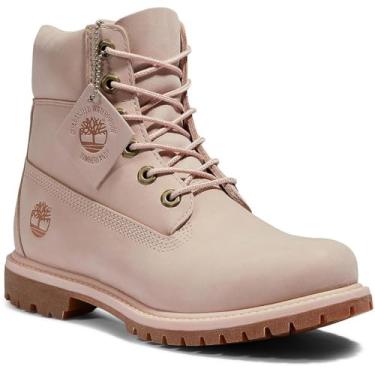 Imagem de Timberland Bota feminina premium de 15 cm, Nobuck rosa claro, 38