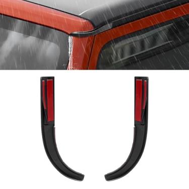 Imagem de HIBRONGO Desviadores de proteção de água da chuva de teto rígido para Jeep Wrangler JK JKU 2007-2018 2 portas/4 portas, desviadores de chuva, acessórios de extensão de calha de canal com fitas - 2