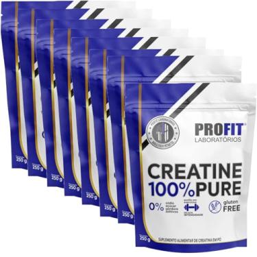 Imagem de Kit 8x Creatina Monohidratada 100% Pura 250g Refil - Profit Labs