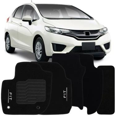 Imagem de Jogo de Tapete Automotivo Carpete New Fit 2015 à 2018 Soft Logo Bordado 5 Peças
