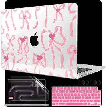 Imagem de MEEgoodo Capa para M4 MacBook Pro de 14 polegadas 2024 2023 2021 A3112/A3401/A3185/A2918/A2992/A2779/A2442 M3 M2 M1 Pro/Max, capas rígidas para laptop compatíveis com MacBook Pro de 14 polegadas, fita