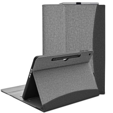 Imagem de SSS·GRGB Capa para Microsoft Surface Pro 12 polegadas 1ª geração (2025), capa de negócios para portfólio com vários ângulos de visão, suporte para caneta e capa compatível com teclado tipo capa (cinza