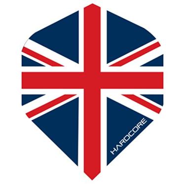 Imagem de Red Dragon Hardcore Union Jack Voos padrão de dardos extra grossos - 5 conjuntos por pacote (15 voos de dardos no total) cartão de check-out