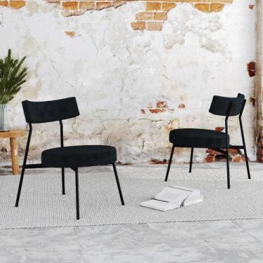 Imagem de Conjunto 2 Poltronas Stout Boucle Est.Preta - Metalig