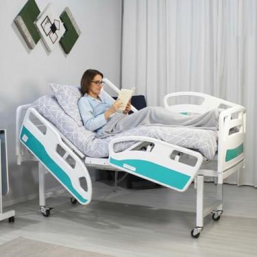 Imagem de Cama Hospitalar Motorizada 4 Movimentos Elétricos Semi Luxo Altura Fixa Com Colchão, Articulada e Estrutura reforçada - Para Idosos Conforto e Segurança