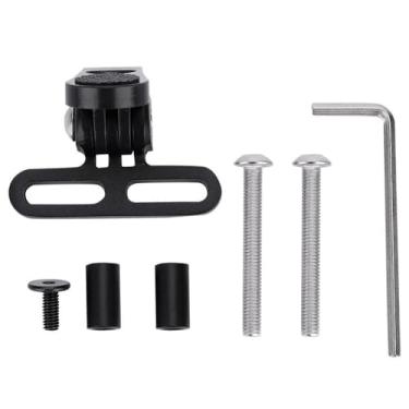 Imagem de Chiffonade Suporte de farol de liga de alumínio para garfo de bicicleta, leve e fácil instalação, suporte de luz de guidão de bicicleta para mountain road bike (preto)