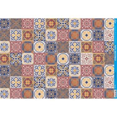Imagem de Papel para Decoupage Litoarte 49 x 34,3 cm - Modelo PD-509 Azulejos