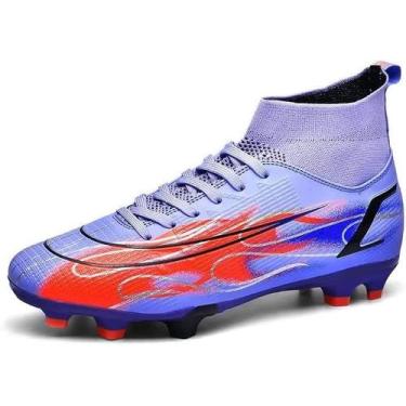 Imagem de Tênis de futebol masculinos de futebol com pontas longas, couro e borr