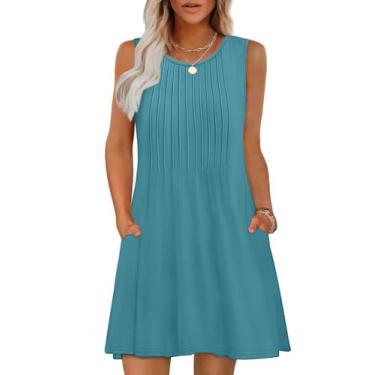 Imagem de Vestido OFEEFAN, primavera 2025, verão, casual, praia, turquesa, XL