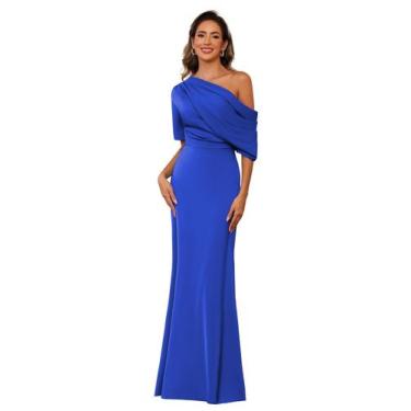 Imagem de Vestido Mãe da Noiva BITALY Ocean Blue Satin US2