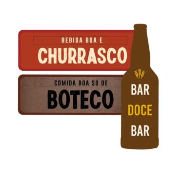Imagem de Kit 3 Placas Decorativas em MDF Cantinho do Churrasco