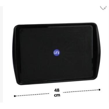 Imagem de Bandeja 33x48cm de Plástico Retangular Preto - Tudo em Caixa