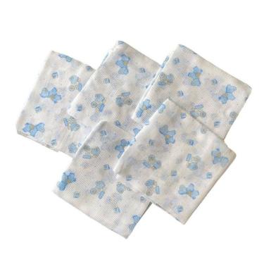 Imagem de Kit 5 Fralda De Pano Minasrey 60X60Cm Estampada Masculino