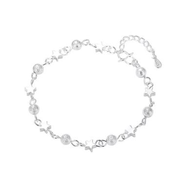 Imagem de Pulseira Bella Silver #2 com miçangas finas ajustáveis