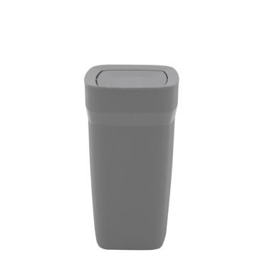 Imagem de Lixeira Tramontina Compact Em Polipropileno Cinza Com Tampa Basculante 8,5 L