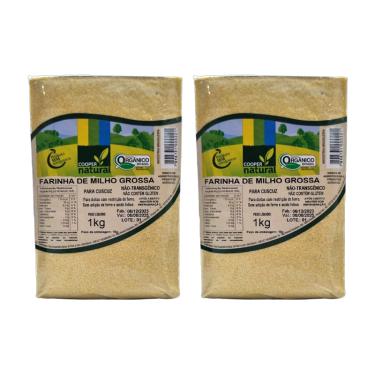 Imagem de Kit 2X: Farinha de Milho Grossa (Para Cuscuz) Orgânica Coopernatural 1Kg