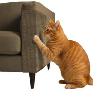 Imagem de Arranhador Protetor Adesivo Gatos Pet Sofá, Cama e Moveis Premium - 3 Tamanhos (Marrom/Camelo, 200X50cm)